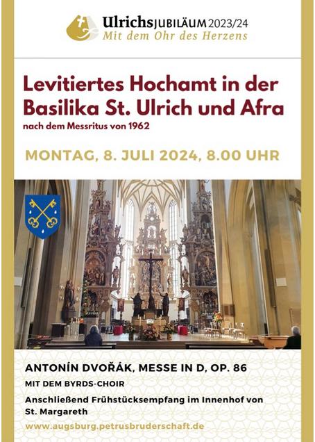 Lev. Hochamt zum Ulrichsfest in Augsburg, Basilika St. Ulrich und Afra